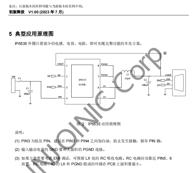 IP6535L全新A口集成全协议车充SOC